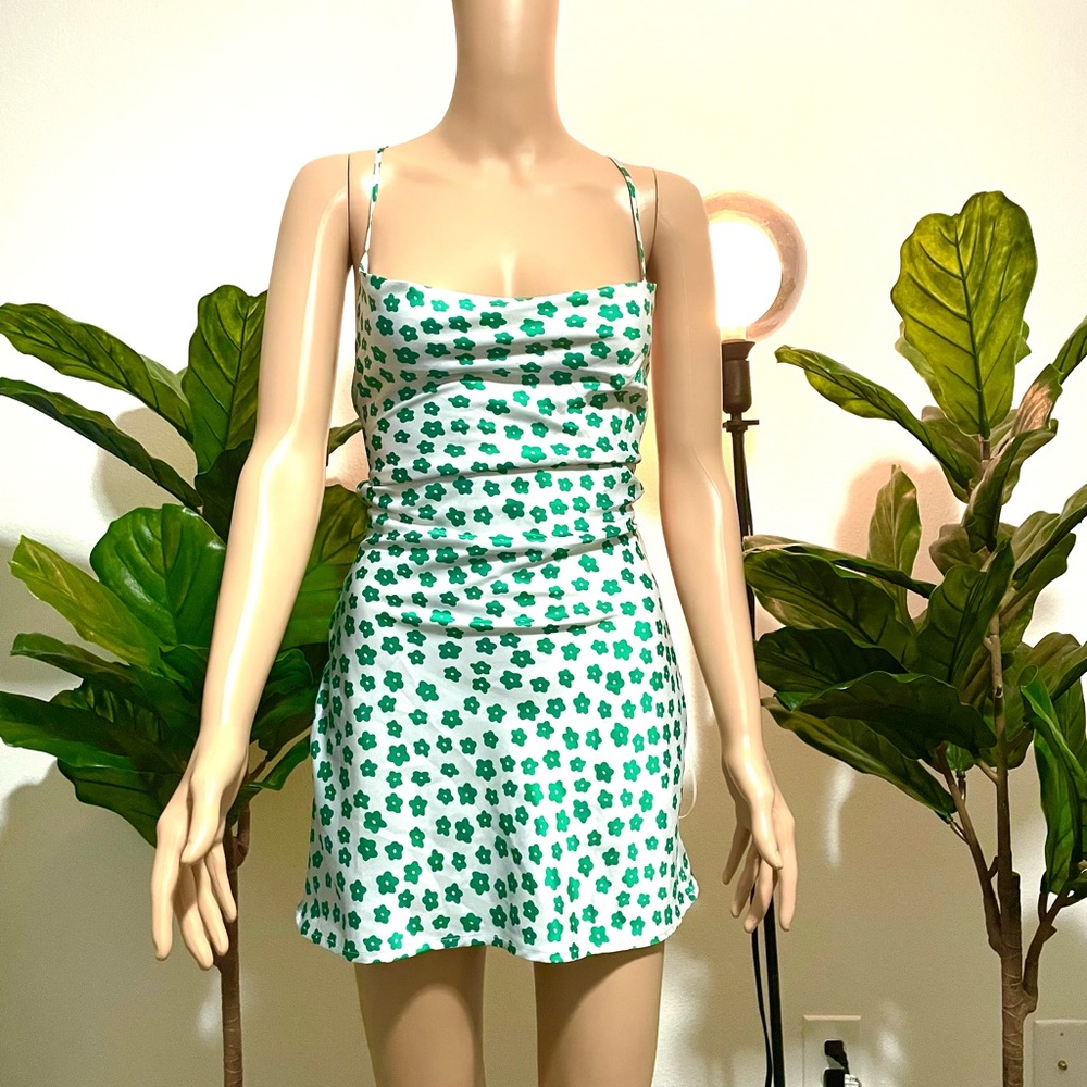 Floral Green Mini Dress